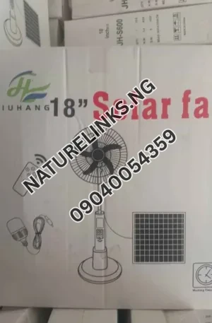 Jiuhang 18inches Rechargeable Solar Fan Price in Nigeria Nature Solar Global Limited