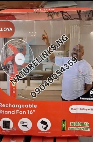 Taloya solar rechargeable fan Price in Nigeria Nature Solar Global Limited