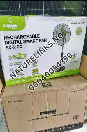 Iwin 18inches solar rechargeable fan Price in Nigeria Nature Solar Global Limited