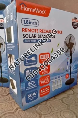 Home work solar rechargeable fan with panel Price in Nigeria Nature Solar Global Limited