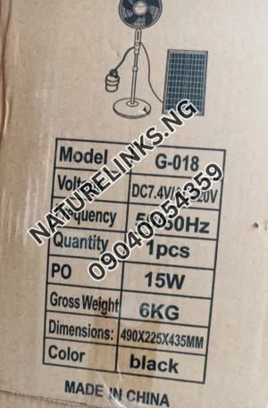 Glory Solar fan Price in Nigeria Nature Solar Global Limited