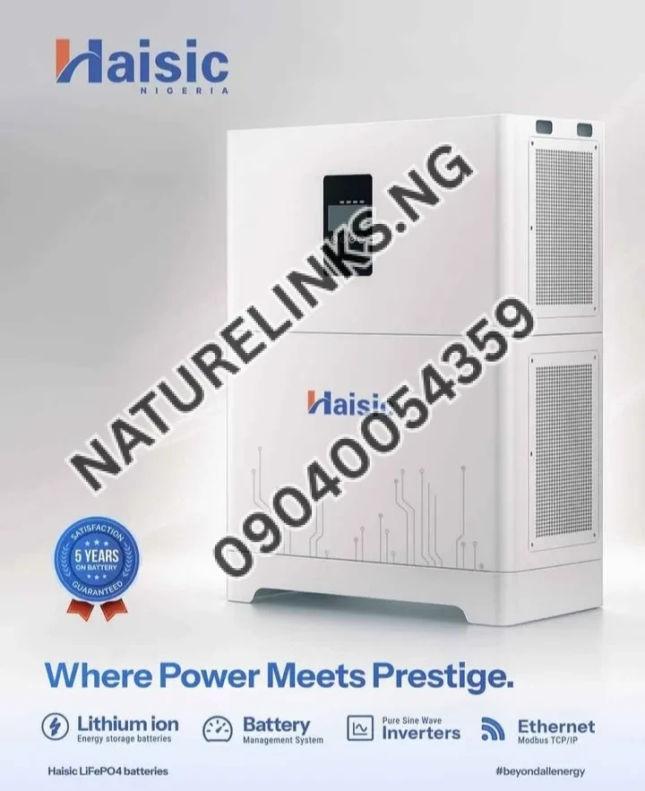 Haisic All-in-one hybrid inverter system with 1.5kva with 4kwh lithium battery. Price in Nigeria 2 Haisic All-in-one hybrid inverter system with 1.5kva with 4kwh lithium battery. Price in Nigeria Nature Solar Global Limited 2