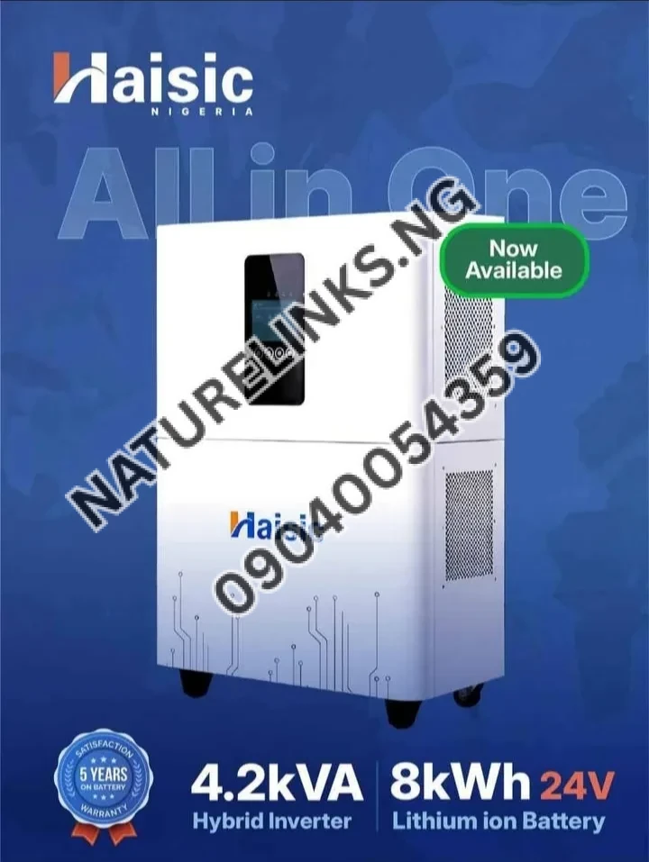 Haisic 8kwh lithium iron battery with 4kva hybrid inverter all in one solar system Price in Nigeria 2 Haisic 8kwh lithium iron battery with 4kva hybrid inverter all in one solar system Price in Nigeria Nature Solar Global Limited 2