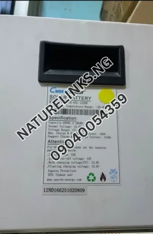 Cworth energy 2.5kwh lithium battery 12V Price in Nigeria Nature Solar Global Limited