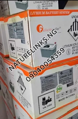 Felicity 2.5kwh 12v lithium ion battery Price in Nigeria Nature Solar Global Limited