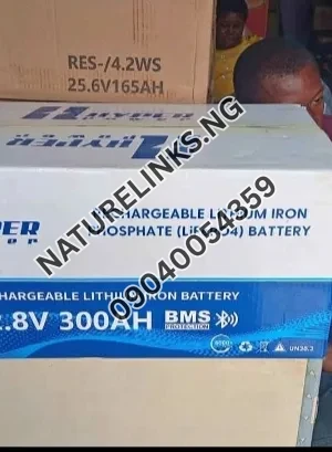 Hyper 12.8v 300Ah rechargeable lithium battery  Price in Nigeria Nature Solar Global Limited