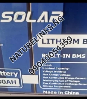 Cola+solar+lithium+battery+3600kwh+to+12V Price in Nigeria Nature Solar Global Limited