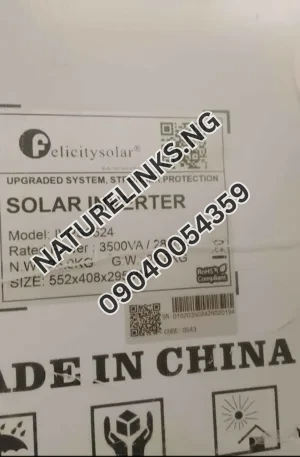 Felicity 3.5kva 24v ivps inverter Price in Nigeria Nature Solar Global Limited