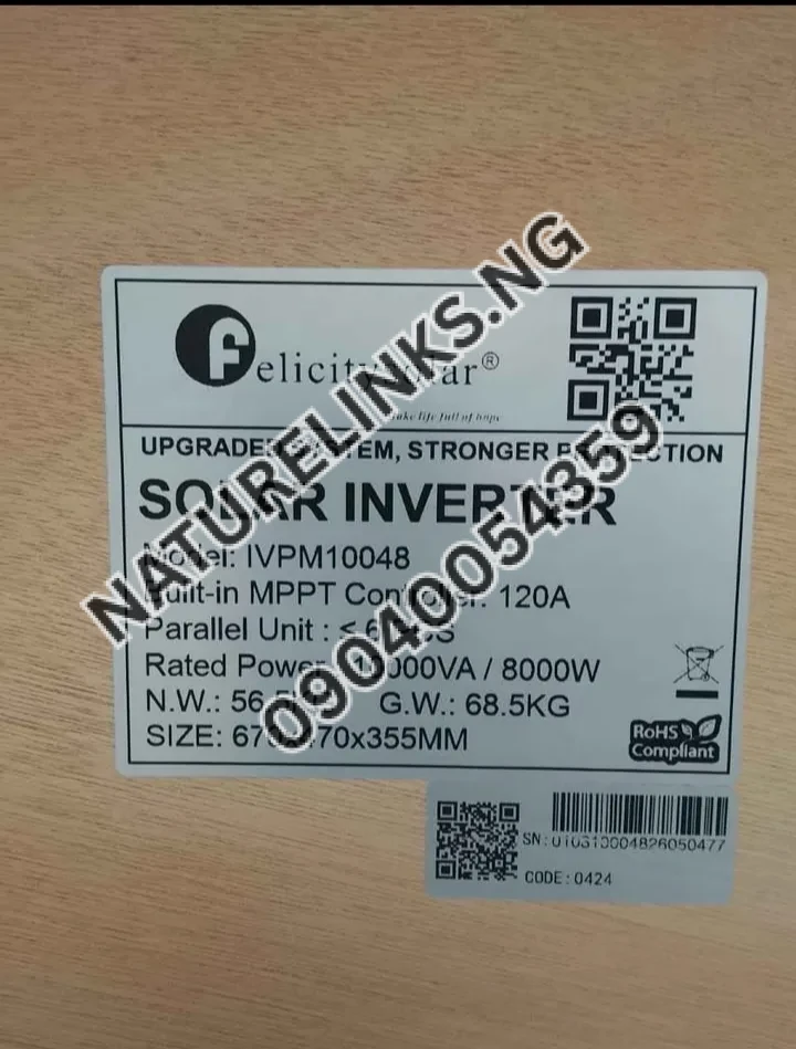 Felicity 10kva 48v ivpm inverter Price in Nigeria 2 Felicity 10kva 48v ivpm inverter Price in Nigeria Nature Solar Global Limited 2