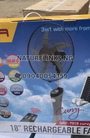 Qasa 18” Rechargeable Solar Fan Price in Nigeria Nature Solar Global Limited 🇳🇬