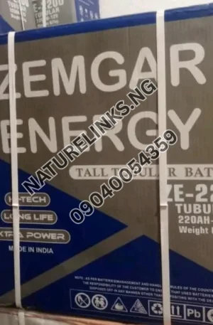 12V 220Ah Zemgar Energy Tubular Battery Price in Nigeria Nature Solar Global Limited 🇳🇬