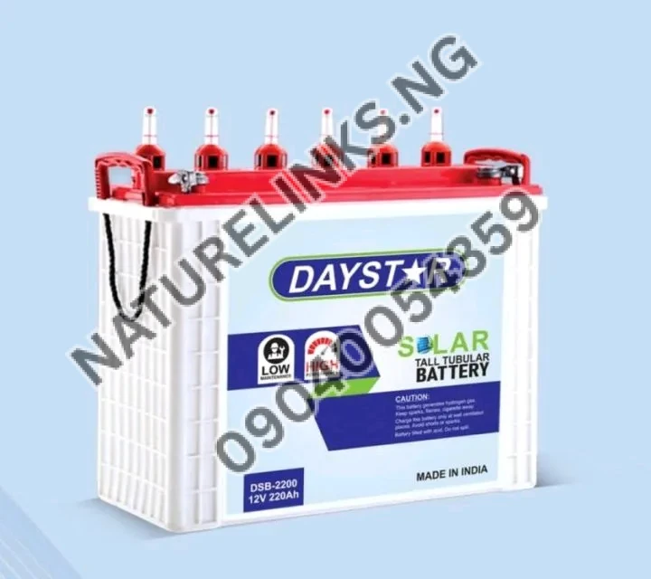 Daystar 12V 220AH Tubular Inverter Battery Price in Nigeria Daystar 12V 220AH Tubular Inverter Battery Price in Nigeria Nature Solar Global Limited π³π¬