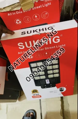 Sukhig 1200 w solar street light All in one Price in Nigeria Nature Solar Global Limited