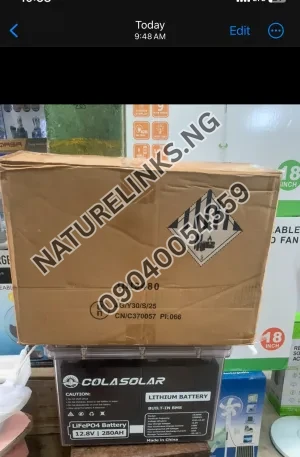 COLASOLAR LiFePO4 12.8V | 280AH LITHIUM BATTERY Price in Nigeria Nature Solar Global Limited 🇳🇬