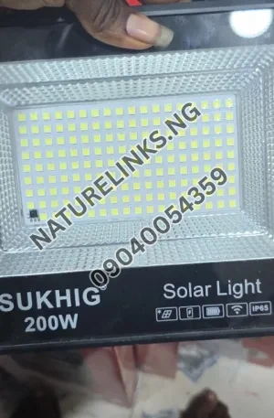 Sukhig 200w solar flood light Price in Nigeria Nature Solar Global Limited 🇳🇬