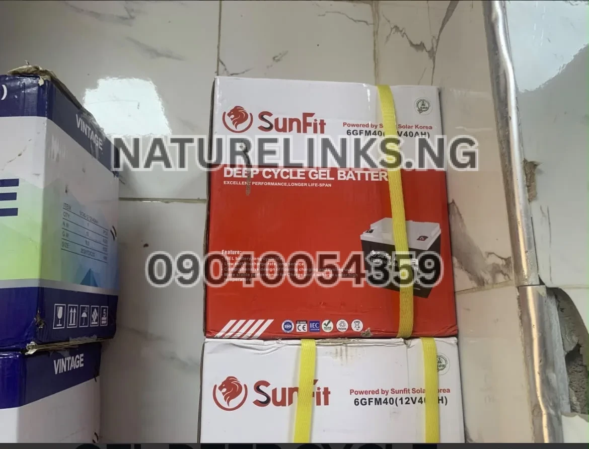 40AH/12V SUNFIT GEL DEEP CYCLE BATTERY Price in Nigeria 40AH/12V SUNFIT GEL DEEP CYCLE BATTERY Price in Nigeria Nature Solar Global Limited π³π¬