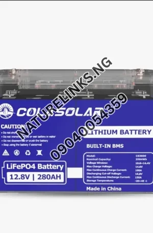 Cola Solar CS3600 12.8V 280Ah LiFePO4 Lithium Battery Price in Nigeria Nature Solar Global Limited 🇳🇬