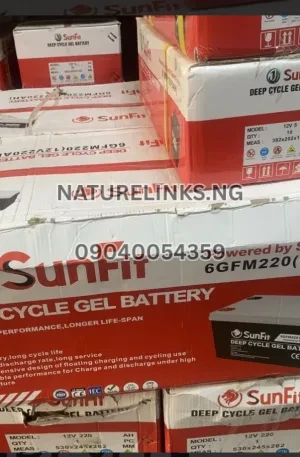220AH SUNFIT GEL DEEP CYCLE BATTERY Price in Nigeria Nature Solar Global Limited 🇳🇬