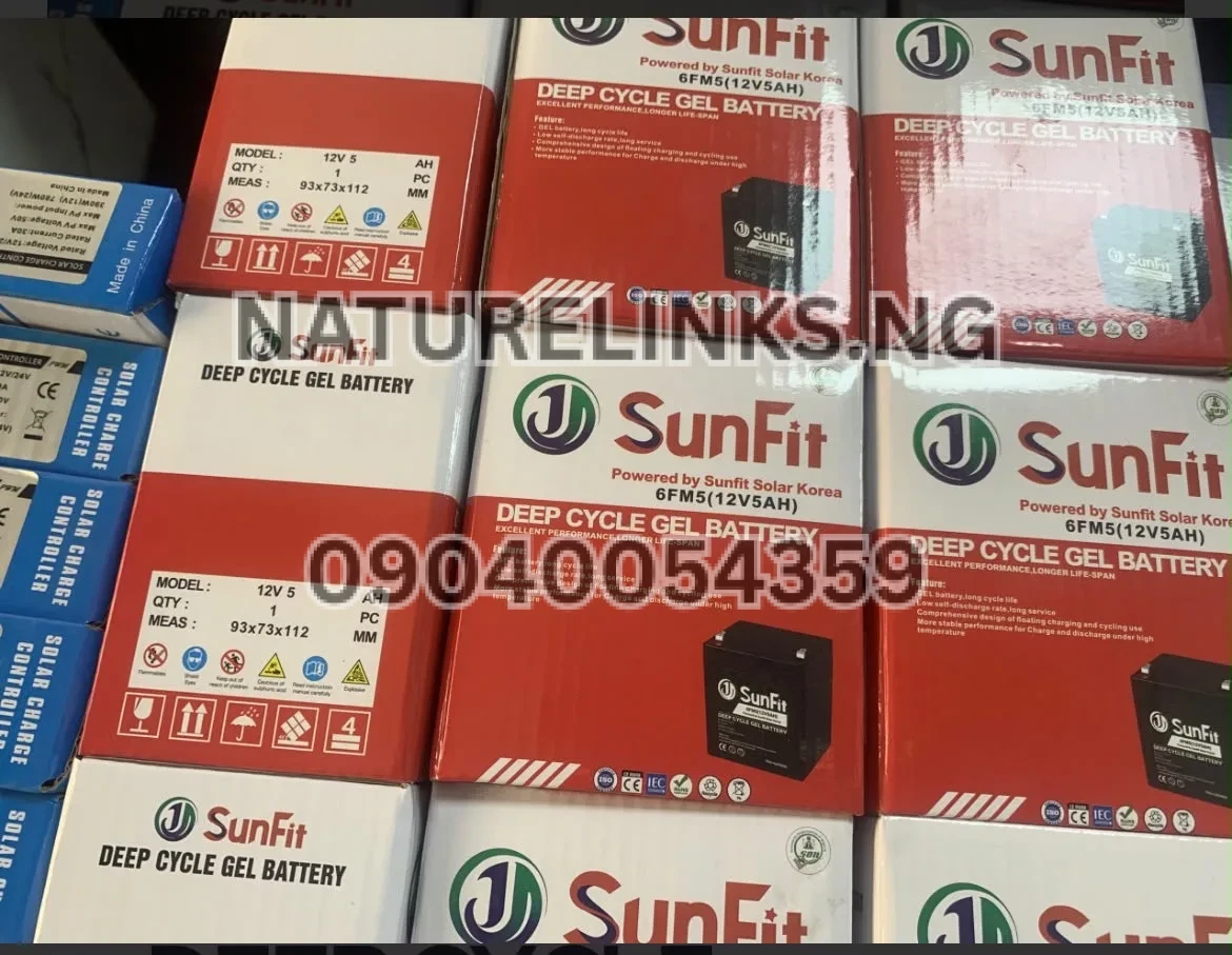 5AH/12V SUNFIT GEL DEEP CYCLE BATTERY Price in Nigeria 3 5AH/12V SUNFIT GEL DEEP CYCLE BATTERY Price in Nigeria Nature Solar Global Limited π³π¬ 3