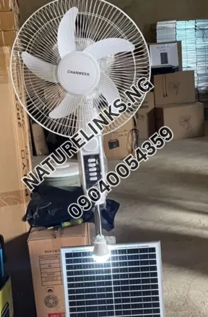 Charweek 16-Inch Rechargeable Solar Standing Fan Price in Nigeria Nature Solar Global Limited