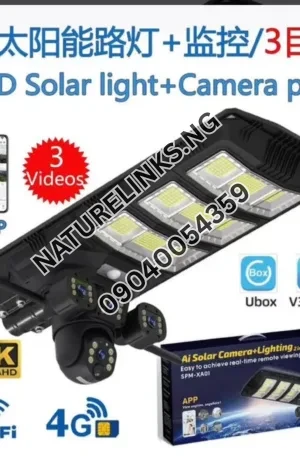 V380 Pro 450W Solar-Powered Street Light With An Integrated 4K Ultra HD CCTV Price in Nigeria Nature Solar Global Limited