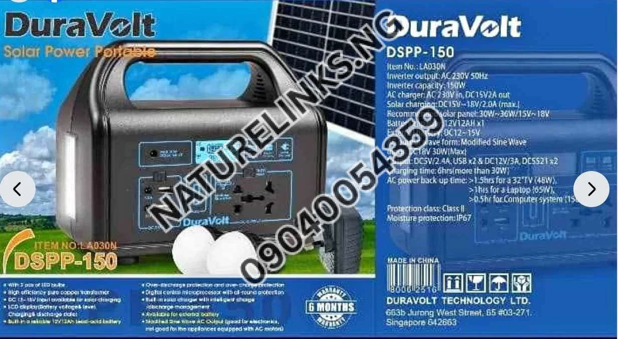 Duravolt 150w Solar Generator Price in Nigeria Duravolt 150w Solar Generator Price in Nigeria Nature Solar Global Limited