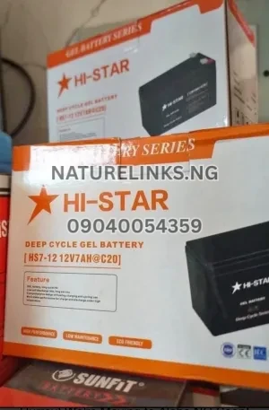 12AH/12V HI STAR GEL DEEP CYCLE BATTERY Price in Nigeria 2 12AH/12V HI STAR GEL DEEP CYCLE BATTERY Price in Nigeria Nature Solar Global Limited π³π¬ 2