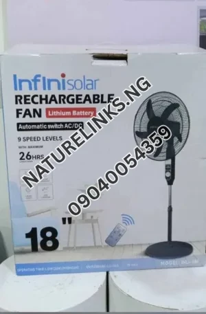 18″inches infinisolar Solar Rechargeable Fan Price in Nigeria 2 18″inches infinisolar Solar Rechargeable Fan Price in Nigeria Nature Solar Global Limited 2
