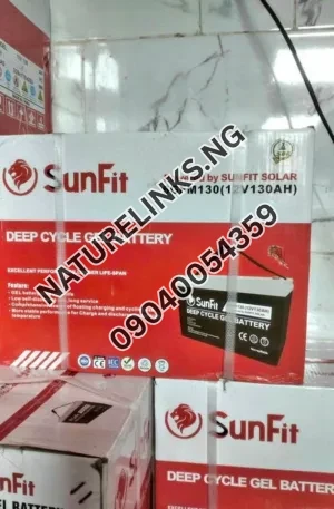 Sunfit 130A Deep Cycle Gel Battery 12V Price in Nigeria Nature Solar Global Limited