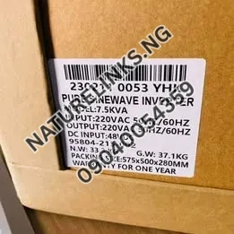 Yohako Solar Inverter 7.5kva Price in Nigeria Nature Solar Global Limited