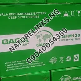 Gacia Solar Tubular Battery 120ah Price in Nigeria Nature Solar Global Limited