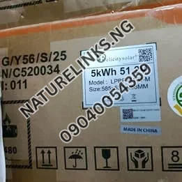 Felicity Lithium Battery 5kwh 48v Price in Nigeria Nature Solar Global Limited