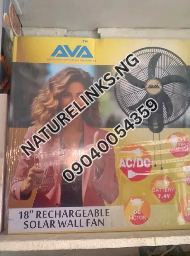 Ava Solar Wall Rechargeable Fan 18 Inches Price in Nigeria Ava Solar Wall Rechargeable Fan 18 Inches Price in Nigeria Nature Solar Global Limited