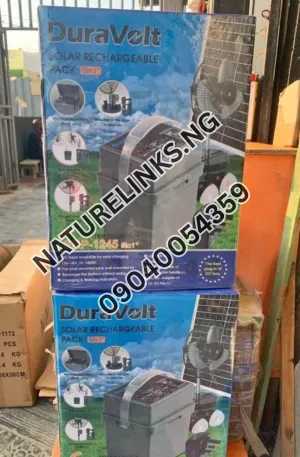 Duravolts Solar Rechargeable Pack 5in1 with 12” DC Fan Price in Nigeria Nature Solar Global Limited