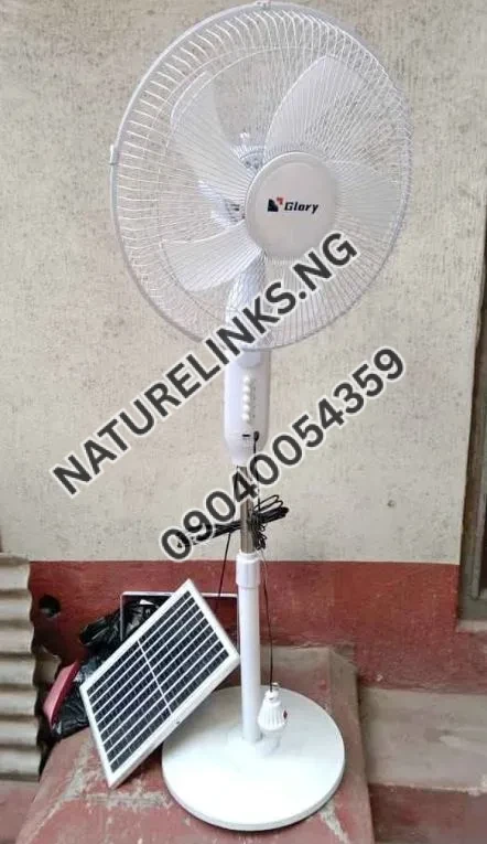 Glory Rechargeable Solar Fan 16 Inch It Comes with Panel and Bulb with Adapter Price in Nigeria Glory Rechargeable Solar Fan 16 Inch It Comes with Panel and Bulb with Adapter Price in Nigeria Nature Solar Global Limited