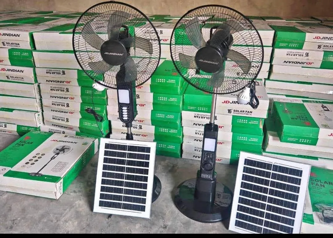 Solar Fan With 2 Bulbs