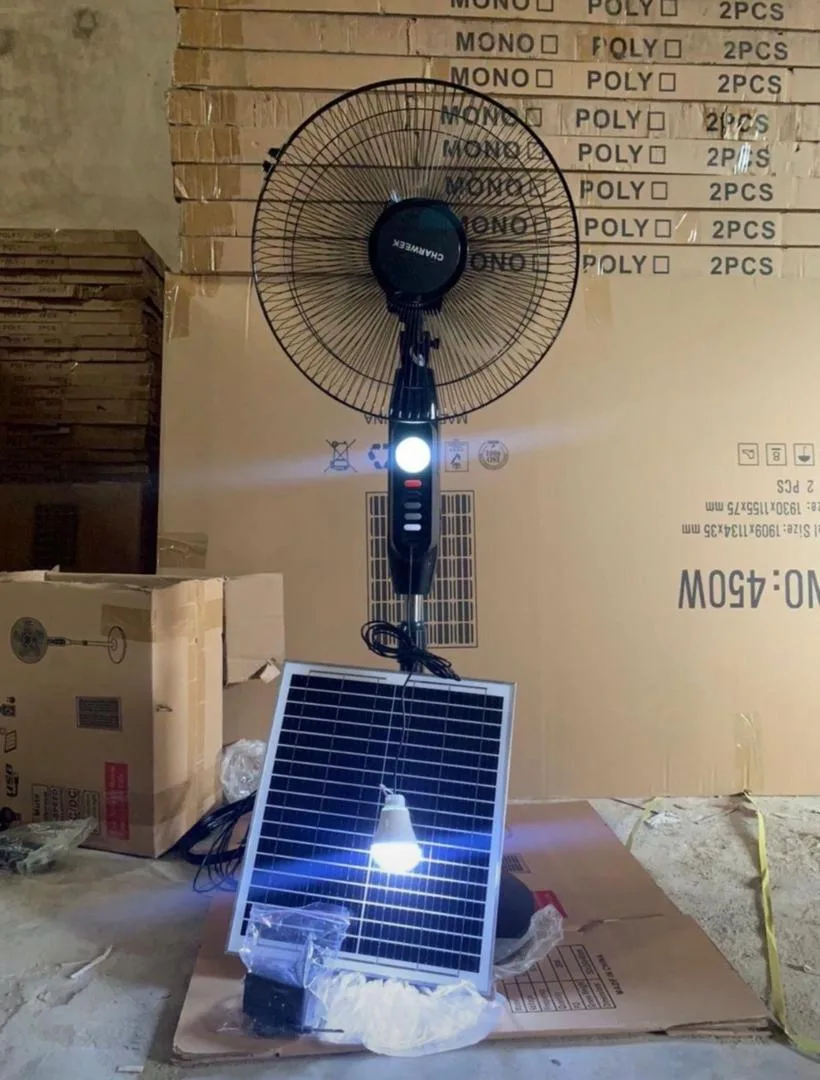 Solar Fan With 3 Bulbs