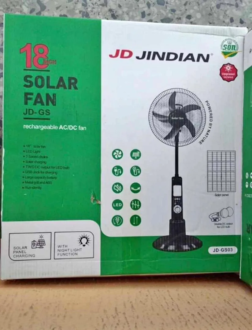 Solar Fan With Rechargeable light
