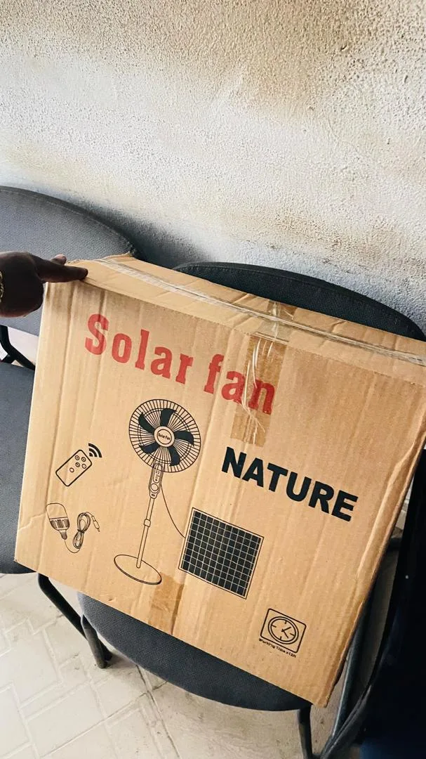 Solar Fan With Solar Panel and Rechargeable Battery