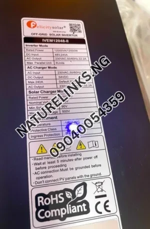 15kwh Felicity Battery + 10kva Felicity inverter + 120amps charge controller Price in Nigeria 2 15kwh Felicity Battery + 10kva Felicity inverter + 120amps charge controller Price in Nigeria Nature Solar Global Limited 2