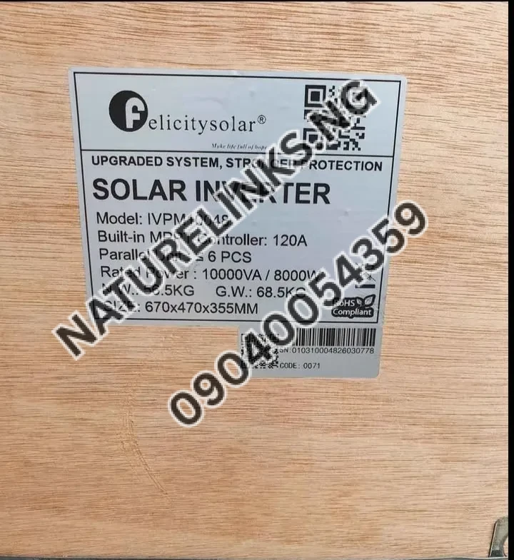 Felicity solar inverter 3kva 24v Price in Nigeria 3 Felicity solar inverter 3kva 24v Price in Nigeria Nature Solar Global Limited 3