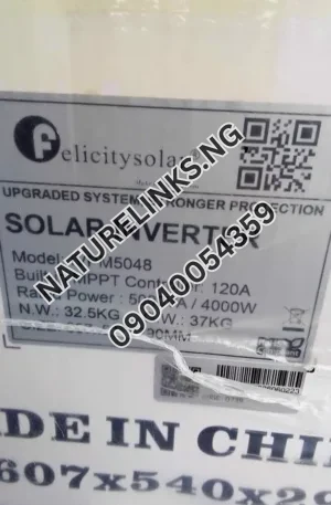 5kva 48 Felicity solar inverter Price in Nigeria Nature Solar Global Limited