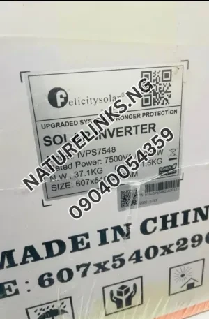 7.5KVA 48V Felicity Solar Non hybrid (IVPS) Inverter Price in Nigeria Nature Solar Global Limited