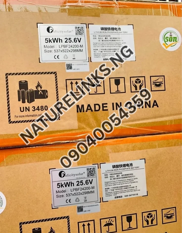 5kwh 24v /51.2v felicity iron lithium battery Price in Nigeria 3 5kwh 24v /51.2v felicity iron lithium battery Price in Nigeria Nature Solar Global Limited 3