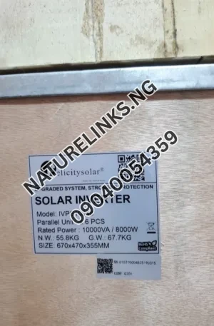 10kva 48v ivps felicity solar inverter Price in Nigeria Nature Solar Global Limited