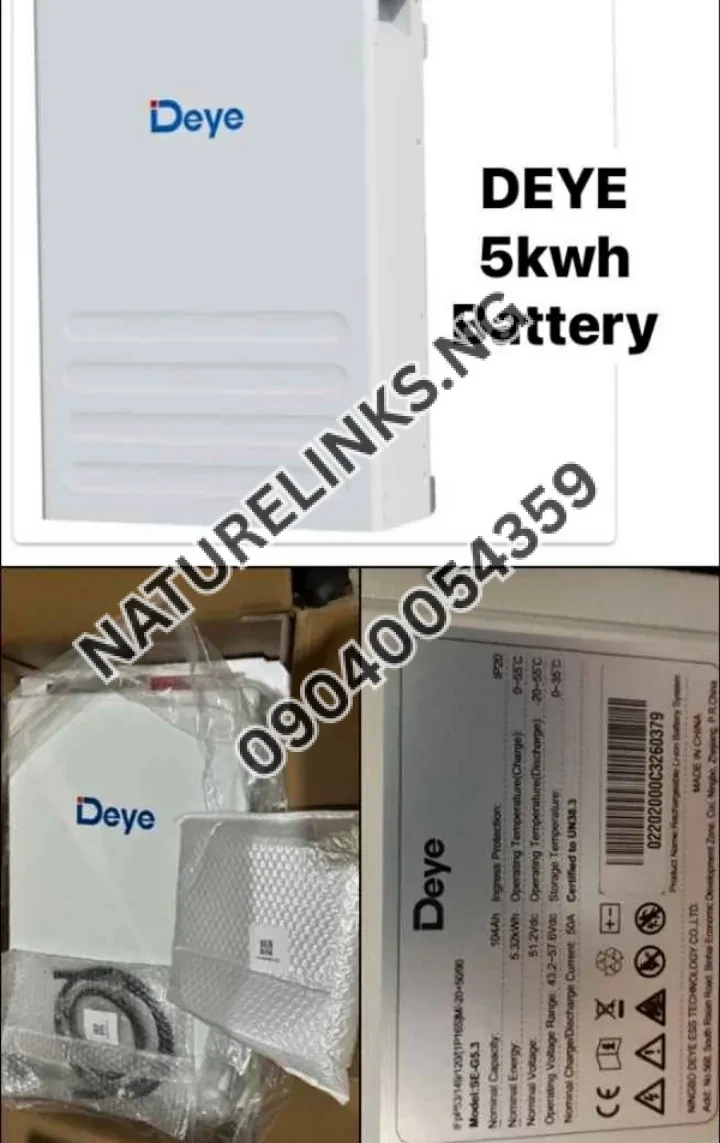 Deye 5kwh 48volt lithium ion batteries Price in Nigeria Deye 5kwh 48volt lithium ion batteries Price in Nigeria Nature Solar Global Limited