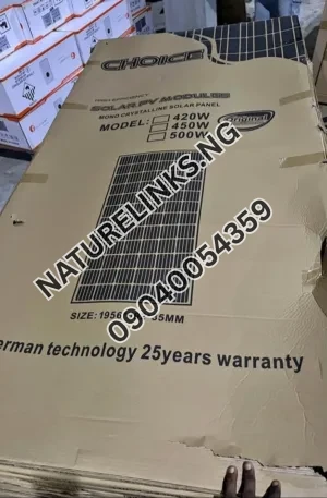 450W Choice solar panel Price in Nigeria Nature Solar Global Limited