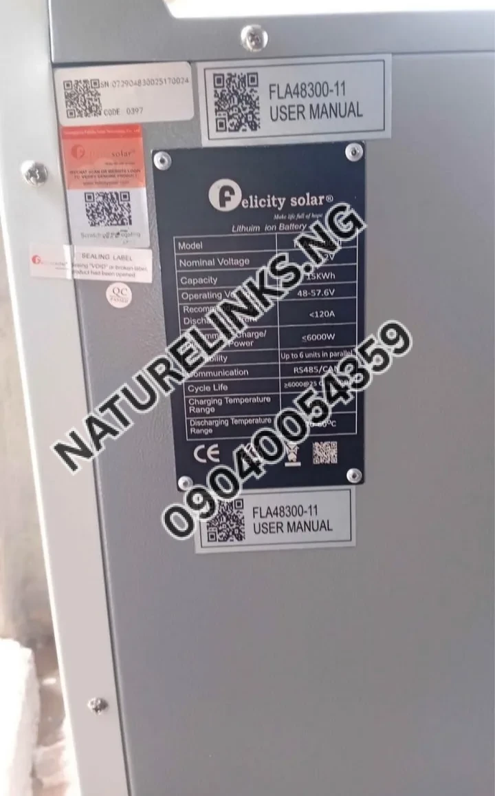 15kwh felicity lithium battery Price in Nigeria 15kwh felicity lithium battery Price in Nigeria Nature Solar Global Limited