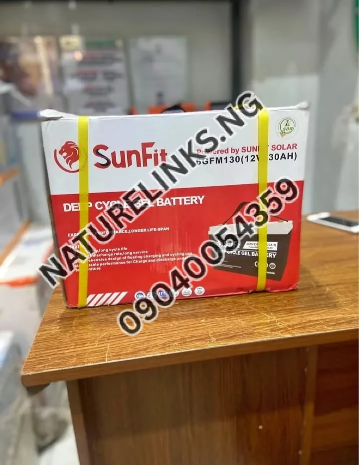 130Ah/12V Sunfit Deep Cycle Gel Battery Price in Nigeria 130Ah/12V Sunfit Deep Cycle Gel Battery Price in Nigeria Nature Solar Global Limited