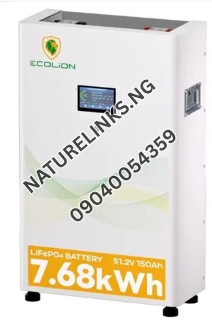 7.68kwh 51.2v ecolion lithium battery  Price in Nigeria Nature Solar Global Limited